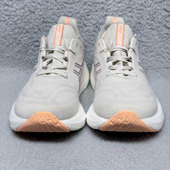 Asics Gel Nimbus 26 Womens Size 9.5 Running Shoes Oatmeal Faded Orange - Picture 2 of 9